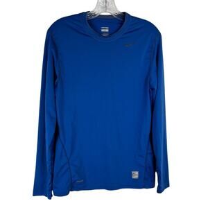 Nike Pro Mens Long Sleeve Shirt Size Small Fitted 269610 Blue Activewear